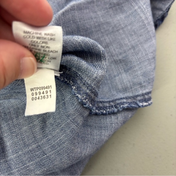 J.Jill Denim Button Front Blue Shirt Women's Small 100% Tencel Lyocell - Picture 7 of 11